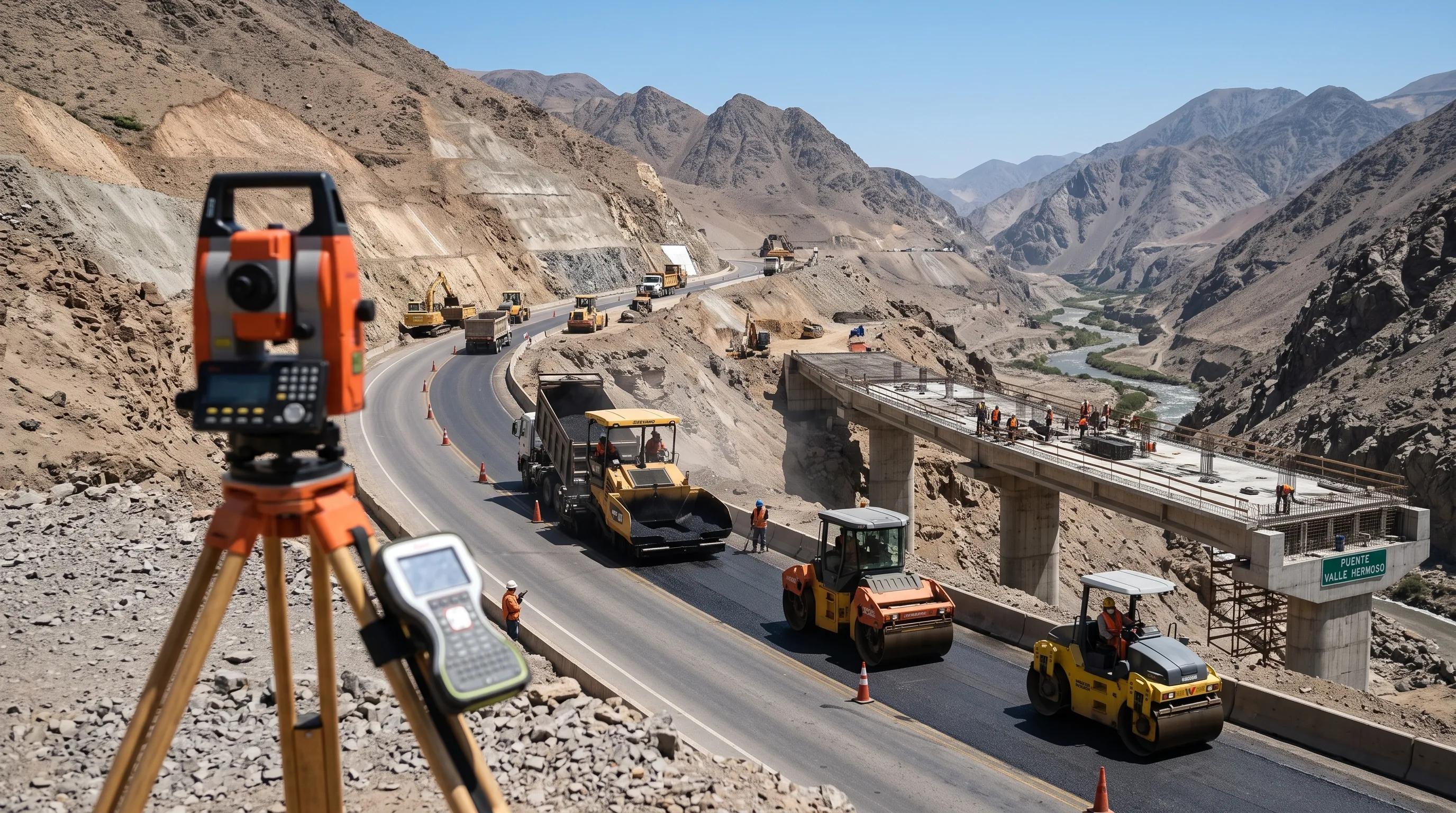Infraestructura vial transporte viaductos y puentes con fotogrametría aérea y mobile mapping