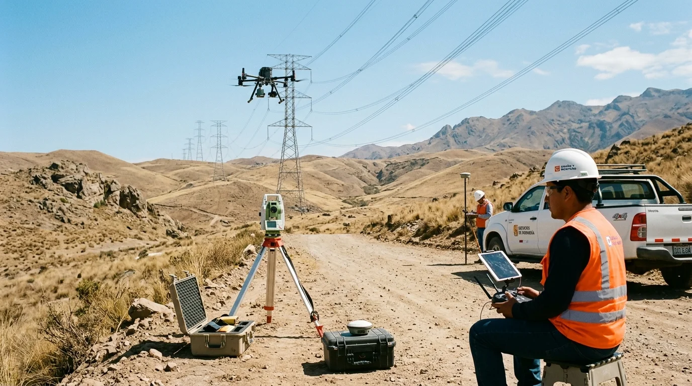 Inspección LiDAR con dron y catastro de servidumbre en líneas de transmisión eléctrica en Perú